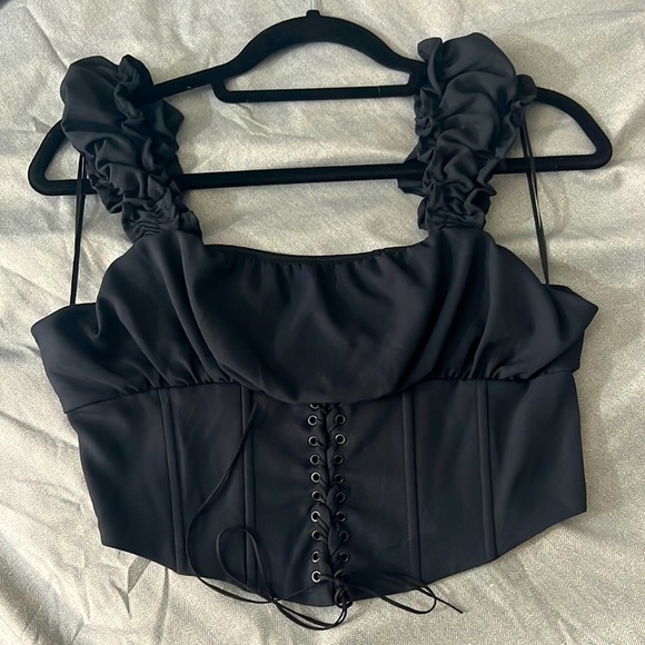 PacSun Kendall & Kylie Black Corset Top - Picture 1 of 3